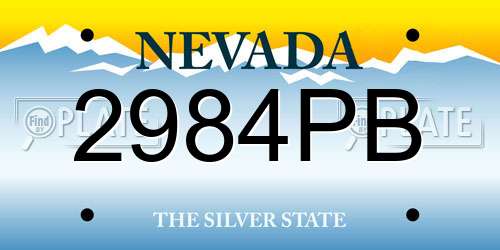 2984PB Nevada License Plate