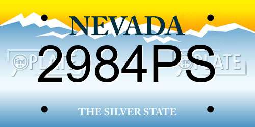2984PS Nevada License Plate