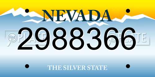 2988366 Nevada License Plate