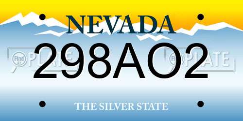 298AO2 Nevada License Plate