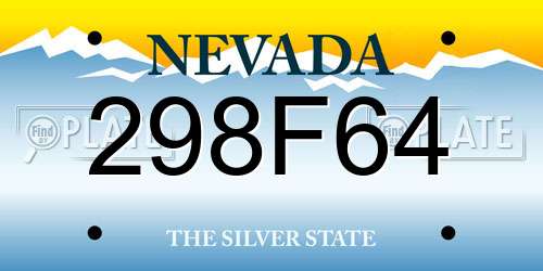 298F64 Nevada License Plate