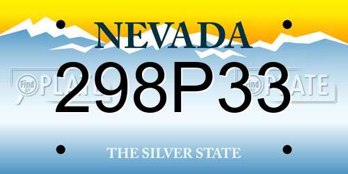 298P33 Nevada License Plate