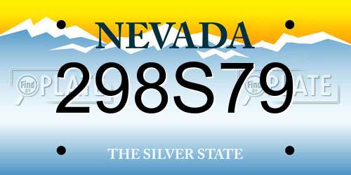 298S79 Nevada License Plate