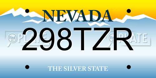 298TZR Nevada License Plate