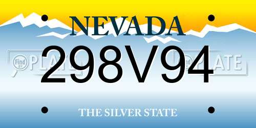 298V94 Nevada License Plate
