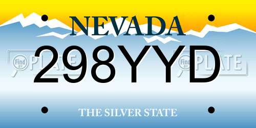 298YYD Nevada License Plate