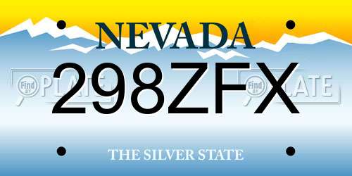 298ZFX Nevada License Plate