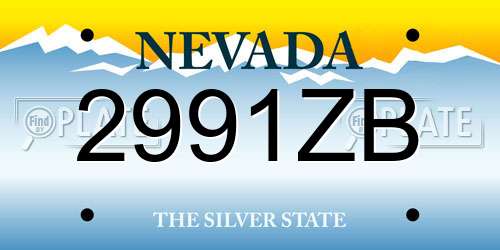 2991ZB Nevada License Plate