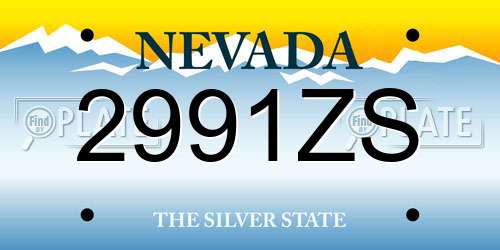 2991ZS Nevada License Plate