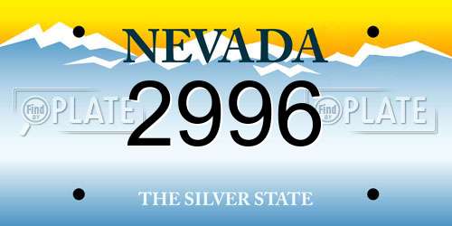 2996 Nevada License Plate