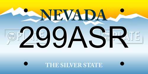 299ASR Nevada License Plate