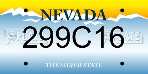 299C16 Nevada License Plate