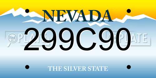 299C90 Nevada License Plate