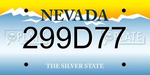 299D77 Nevada License Plate