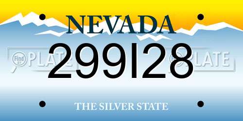 299I28 Nevada License Plate