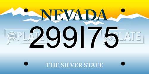 299I75 Nevada License Plate