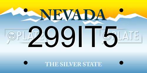 299IT5 Nevada License Plate