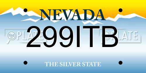 299ITB Nevada License Plate