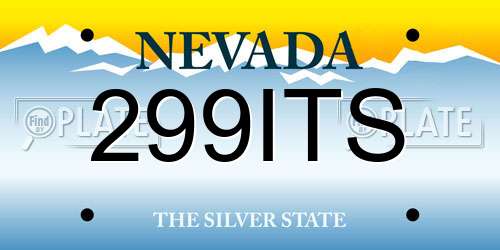 299ITS Nevada License Plate