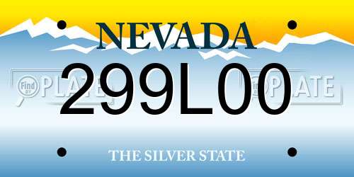 299L00 Nevada License Plate
