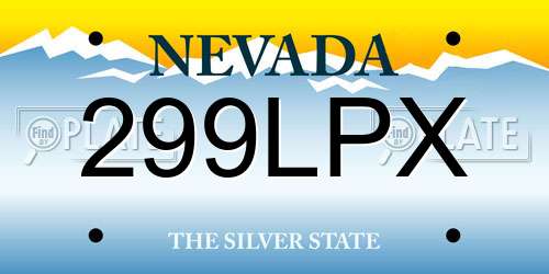 299LPX Nevada License Plate