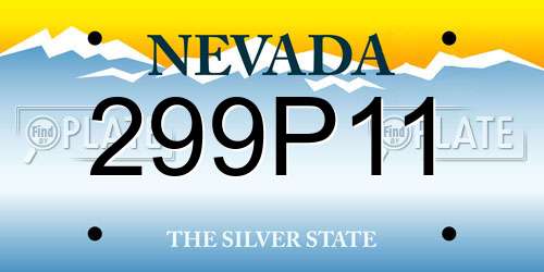 299P11 Nevada License Plate