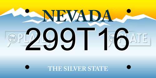 299T16 Nevada License Plate