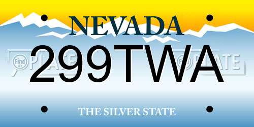 299TWA Nevada License Plate
