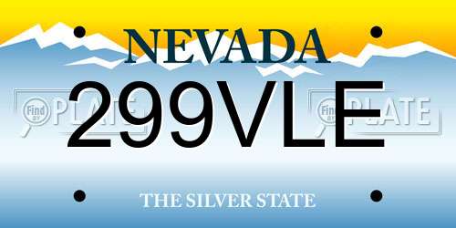 299VLE Nevada License Plate