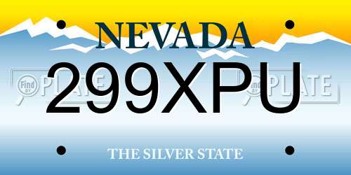 299XPU Nevada License Plate