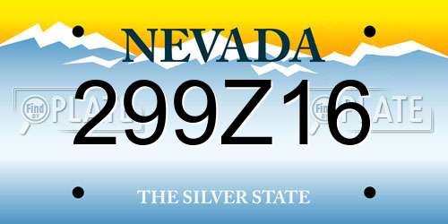 299Z16 Nevada License Plate