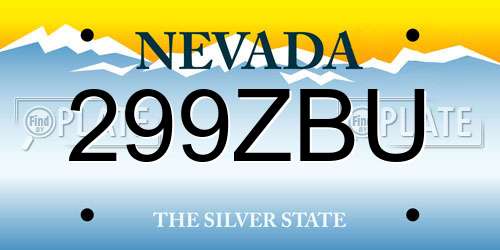 299ZBU Nevada License Plate