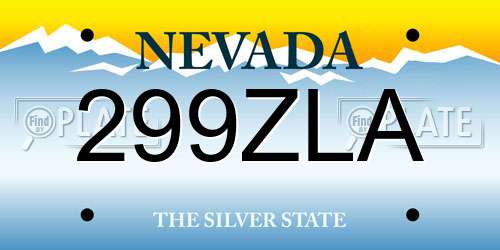 299ZLA Nevada License Plate