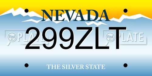 299ZLT Nevada License Plate
