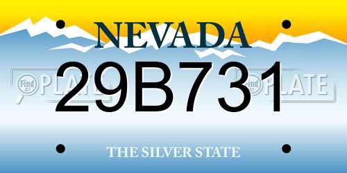 29B731 Nevada License Plate