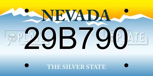 29B790 Nevada License Plate