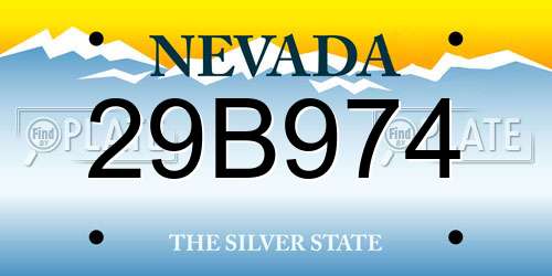 29B974 Nevada License Plate