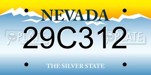 29C312 Nevada License Plate