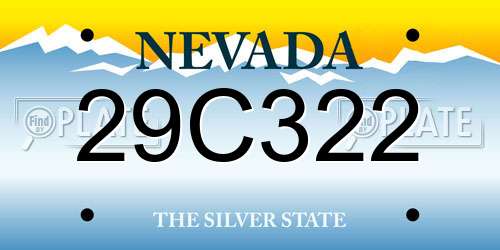 29C322 Nevada License Plate