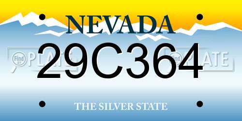 29C364 Nevada License Plate