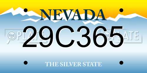 29C365 Nevada License Plate