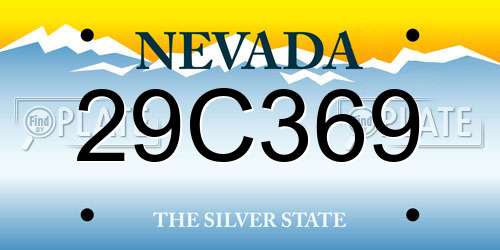 29C369 Nevada License Plate