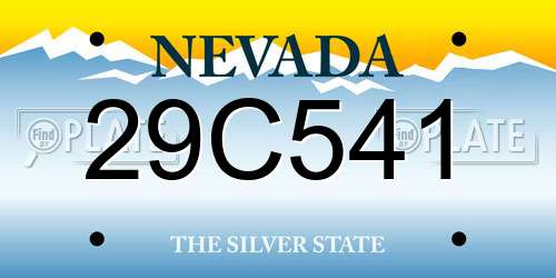 29C541 Nevada License Plate