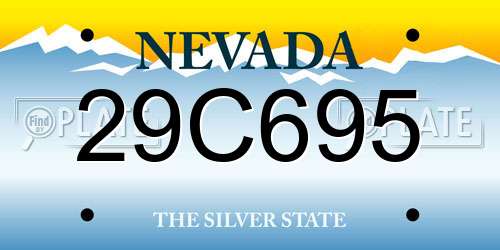 29C695 Nevada License Plate
