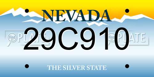 29C910 Nevada License Plate