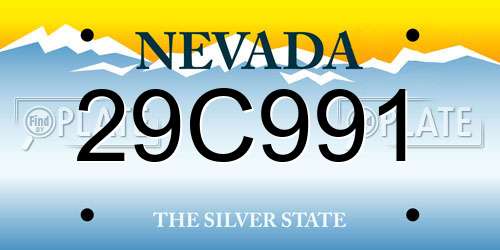29C991 Nevada License Plate