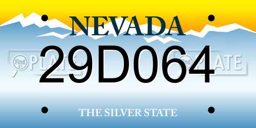 29D064 Nevada License Plate
