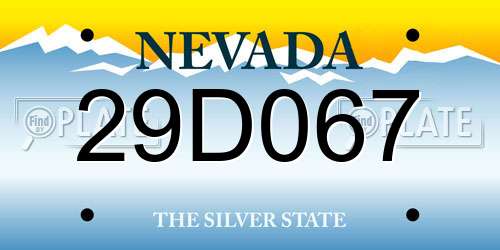 29D067 Nevada License Plate