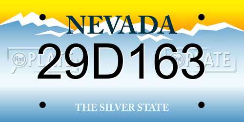 29D163 Nevada License Plate