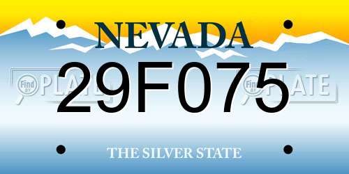 29F075 Nevada License Plate